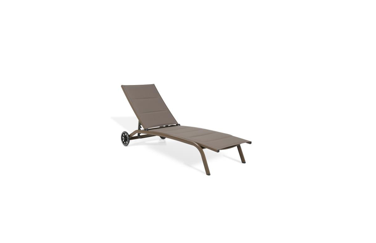 Bain de soleil empilable en aluminium taupe FLATY - Hémisphère Editions