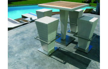 Ensemble haut table et chaises de jardin 4 personnes en aluminium FUSYON - Hémisphère Editions