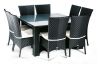 Table carrée 8 personnes en aluminium noire LOUNGE - Hémisphère Editions