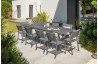 Ensemble table et chaises de jardin extensible en aluminium STOCKHOLM Anthracite 10 personnes DCB GARDEN