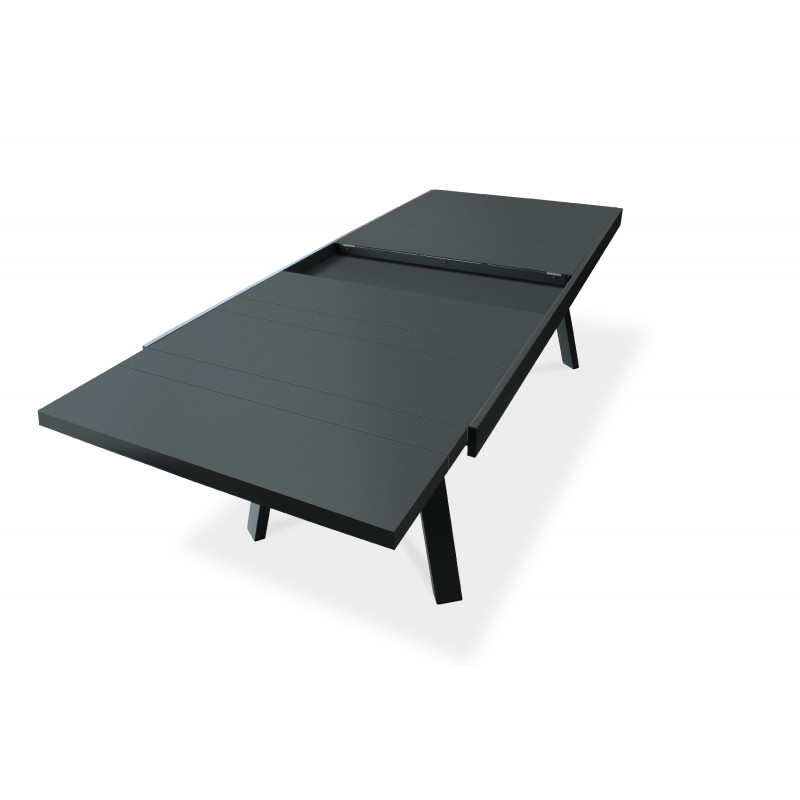 Ensemble table et chaises de jardin extensible en aluminium STOCKHOLM  Anthracite 4 personnes DCB GARDEN