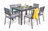 Ensemble table et chaises de jardin en alu/verre pour 6 personnes DCB Garden TOLEDE gris anthracite