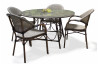 Ensemble table ronde et fauteuils de jardin en imitation bambou pour 4 personnes DCB Garden USHUAIA