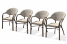 Ensemble table ronde et fauteuils de jardin en imitation bambou pour 4 personnes DCB Garden USHUAIA