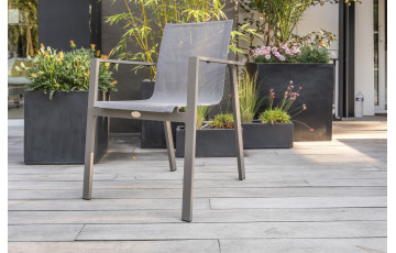 Fauteuil salon de jardin en aluminium et textilène DCB Garden ZAHARA