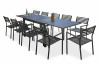 Ensemble table et fauteuils de jardin en aluminium anthracite 10 personnes City Garden Gaston