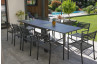 Ensemble table et fauteuils de jardin en aluminium anthracite 10 personnes City Garden Gaston