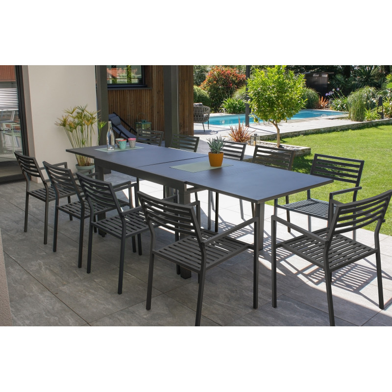 Table de Jardin Extensible en Aluminium Gaston – 135/270 cm - City