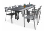 Ensemble table et fauteuils de jardin en aluminium anthracite 6 personnes City Garden Gaston 