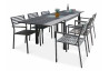 Ensemble table et fauteuils de jardin en aluminium anthracite 6 personnes City Garden Gaston