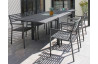 Ensemble table et fauteuils de jardin en aluminium anthracite 6 personnes City Garden Gaston 