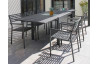 Ensemble table et fauteuils de jardin en aluminium anthracite 6 personnes City Garden Gaston