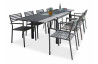 Ensemble table et fauteuils de jardin en aluminium anthracite 8 personnes City Garden Gaston