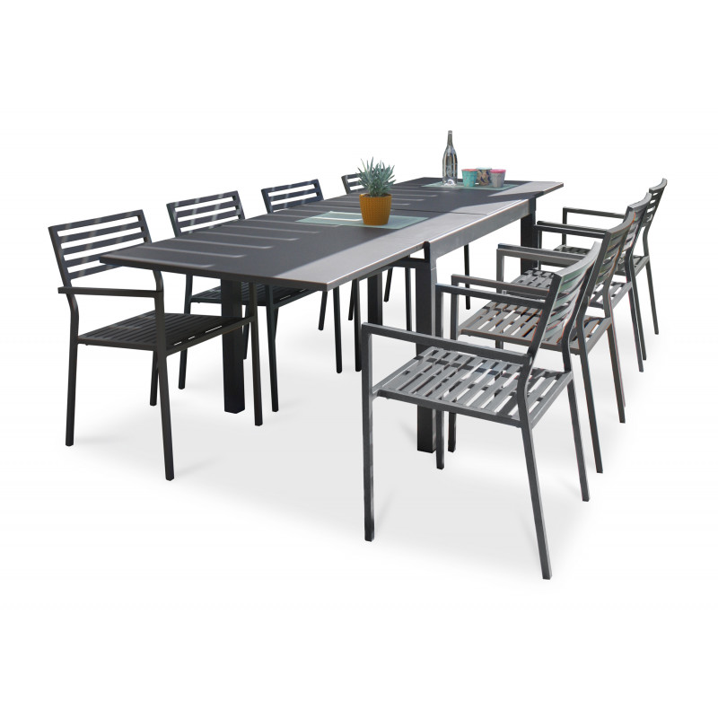 Table de Jardin Extensible en Aluminium Gaston – 135/270 cm - City