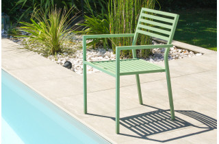 Fauteuil de jardin empilable GASTON en aluminium CITY GARDEN