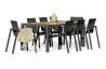 Ensemble table et chaises de jardin plateau céramique et aluminium Anthracite Helsinki 8 personnes DCB GARDEN