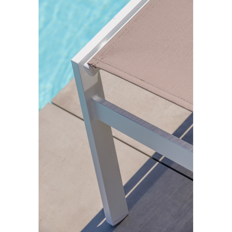 lit de piscine avec accoudoirs, multi-positions, tressé - DCB GARDEN -  Mr.Bricolage