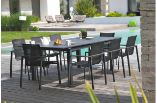 Ensemble table et chaises de jardin en aluminium DCB Garden 8 personnes Miami