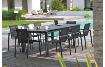 Ensemble table et chaises de jardin en aluminium DCB Garden 8 personnes Miami
