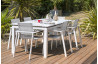 Table salon de jardin extensible en aluminium pour 12 personnes DCB Garden Mykonos blanche