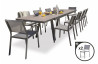 Ensemble table et chaises de jardin extensible en céramique STOCKHOLM Anthracite 12 personnes DCB GARDEN