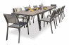 Ensemble table et chaises de jardin extensible en céramique STOCKHOLM Anthracite 10 personnes DCB GARDEN