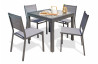 Ensemble table et chaises de jardin en alu/verre pour 4 personnes DCB Garden TOLEDE gris anthracite