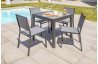 Ensemble table et chaises de jardin en alu/verre pour 4 personnes DCB Garden TOLEDE gris anthracite