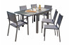 Ensemble table et chaises de jardin en alu/verre pour 6 personnes DCB Garden TOLEDE gris anthracite