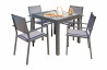 Ensemble table et fauteuils de jardin en alu/verre pour 4 personnes DCB Garden TOLEDE gris anthracite