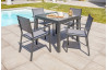 Ensemble table et fauteuils de jardin en alu/verre pour 4 personnes DCB Garden TOLEDE gris anthracite