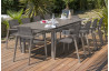 Ensemble table et chaises de jardin en aluminium DCB Garden 10 personnes sable