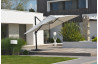 Parasol de jardin déporté gris SEVILLA 4x3m en aluminium et toile polyester DCB GARDEN