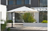 Parasol de jardin déporté gris SEVILLA 4x3m en aluminium et toile polyester DCB GARDEN