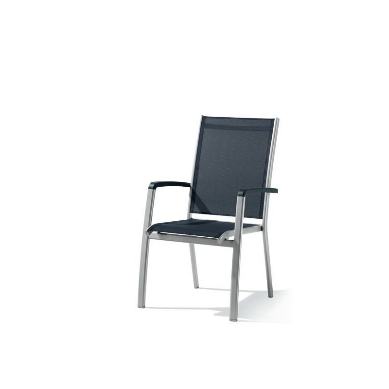 Ensemble table et fauteuils de jardin inclinable aluminium Textilux 6  personnes Bodega - Sieger