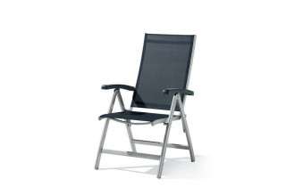 Grand fauteuil salon de jardin pliant inclinable aluminium/Textilux Bodega - Sieger