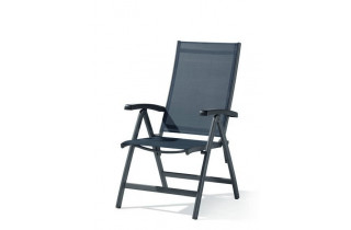 Grand fauteuil salon de jardin pliant inclinable aluminium/Textilux Bodega - Sieger