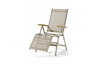 Fauteuil relax de jardin pliant inclinable aluminium/Teck certifié Cadiz - Sieger