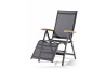 Fauteuil relax de jardin pliant inclinable aluminium/Teck certifié Cadiz - Sieger