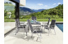 Ensemble table et fauteuils de jardin pliant aluminium/Textilux 6 personnes Calvi - Sieger Exclusiv
