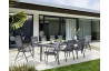 Ensemble table et fauteuils de jardin extensible aluminium/Textilux 10 personnes Calvi - Sieger Exclusiv