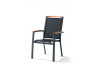 Fauteuil salon de jardin empilable aluminium/Teck certifié Catena - Sieger Exclusiv