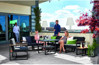 Salon de jardin bas aluminium/Sunproof 7 personnes Havanna - Sieger Exclusiv Passion