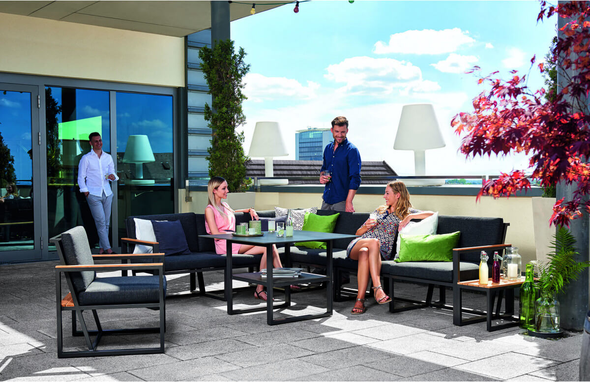 Salon de jardin bas aluminium/Sunproof 7 personnes Havanna - Sieger Exclusiv Passion