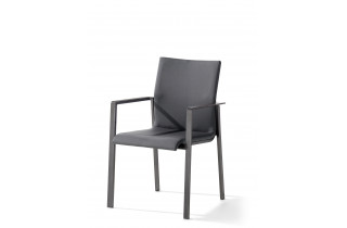 Fauteuil salon de jardin empilable aluminium/Textilux Lagos - Sieger Exclusiv