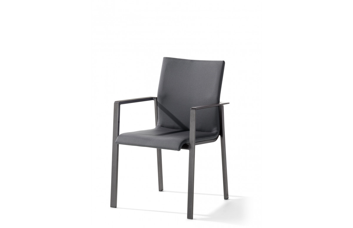 Fauteuil salon de jardin empilable aluminium/Textilux Lagos - Sieger Exclusiv