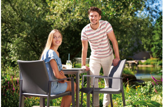 Ensemble table et fauteuils de jardin aluminium/Textilux 2 personnes Lagos - Sieger Exclusiv