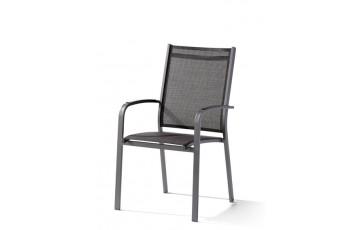 Fauteuil salon de jardin empilable aluminium/Textilux Meran - Sieger