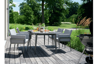 Ensemble table et fauteuils de jardin aluminium/Sunproof 4 personnes Morena - Sieger Exclusiv