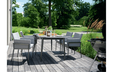 Ensemble table et fauteuils de jardin aluminium/Sunproof 4 personnes Morena - Sieger Exclusiv
